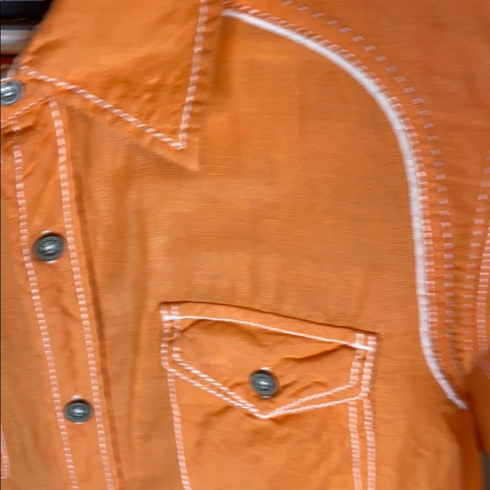 Men’s buckle black small Creamsicle orange western